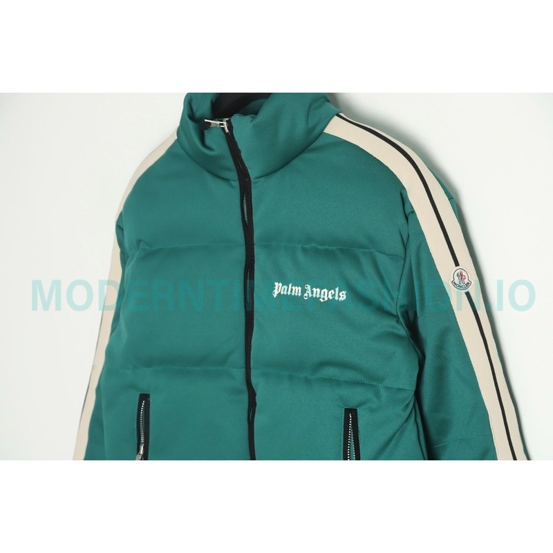 Moncler - Palm Angels Co-brand Striped Embroidered Logo Down Jacket