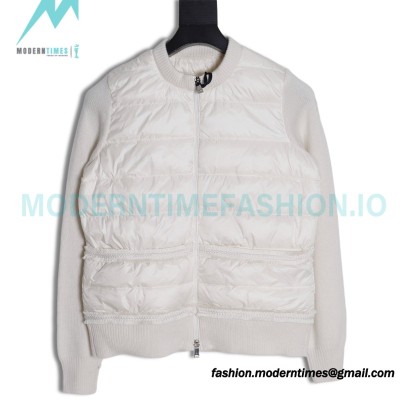 Moncler - 23FW Grenoble Series Knitted Patchwork Down Collar Casual Jacket
