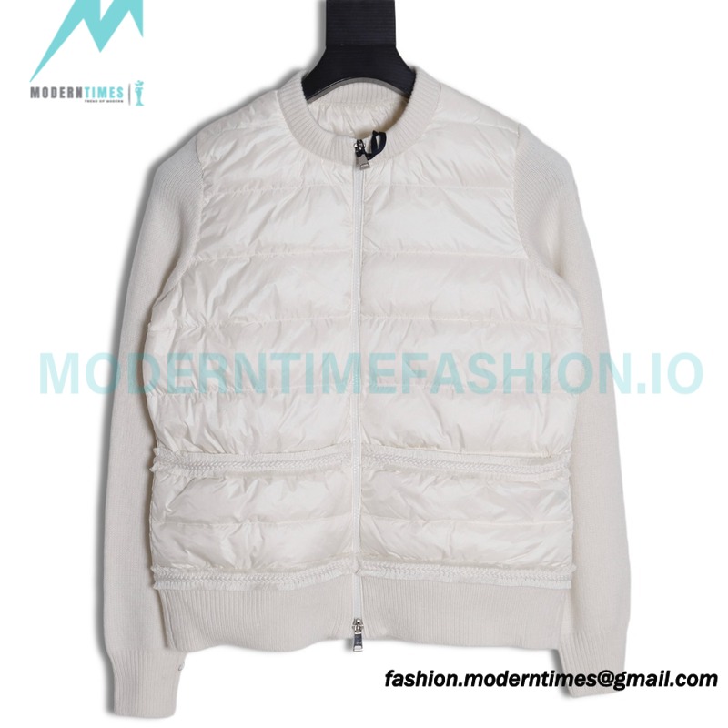Moncler - 23FW Grenoble Series Knitted Patchwork Down Collar Casual Jacket