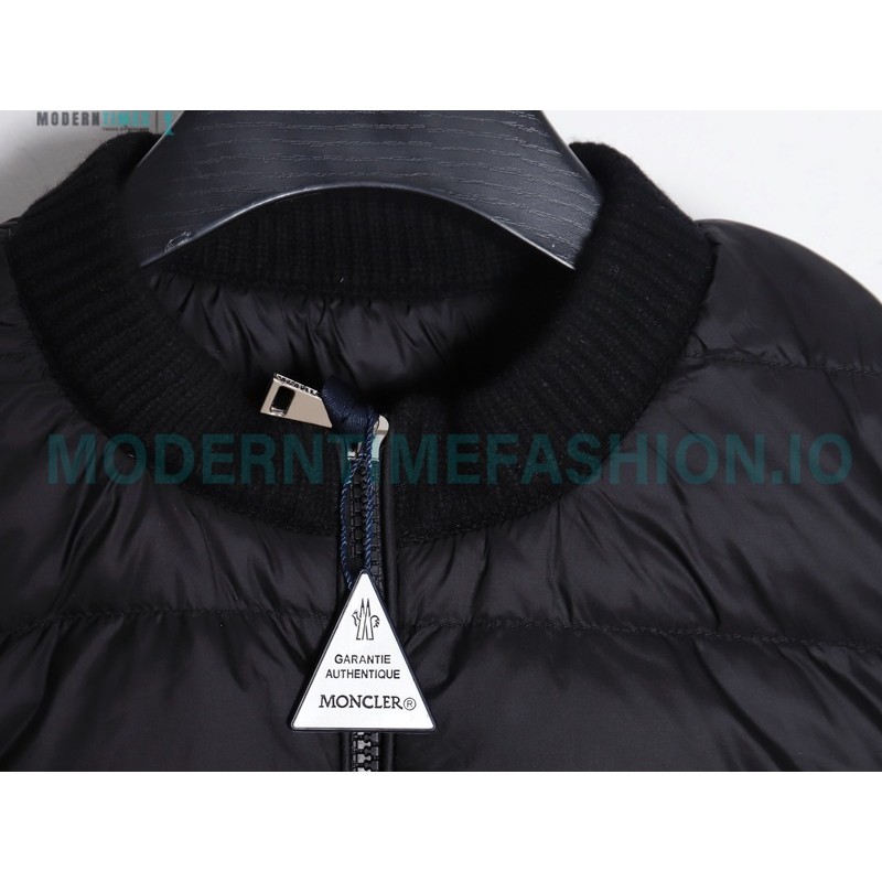 Moncler - 23FW Grenoble Series Knitted Patchwork Down Collar Casual Jacket