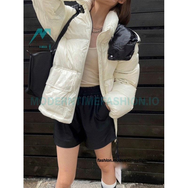 Moncler - 23FW Abbaye Logo Embroidered Short Down Jacket