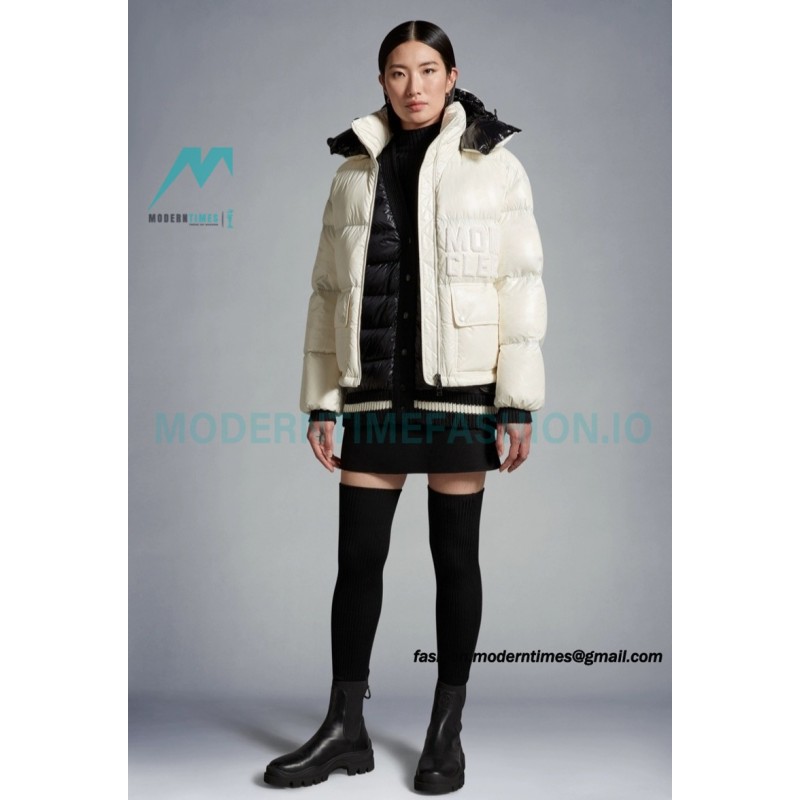 Moncler - 23FW Abbaye Logo Embroidered Short Down Jacket