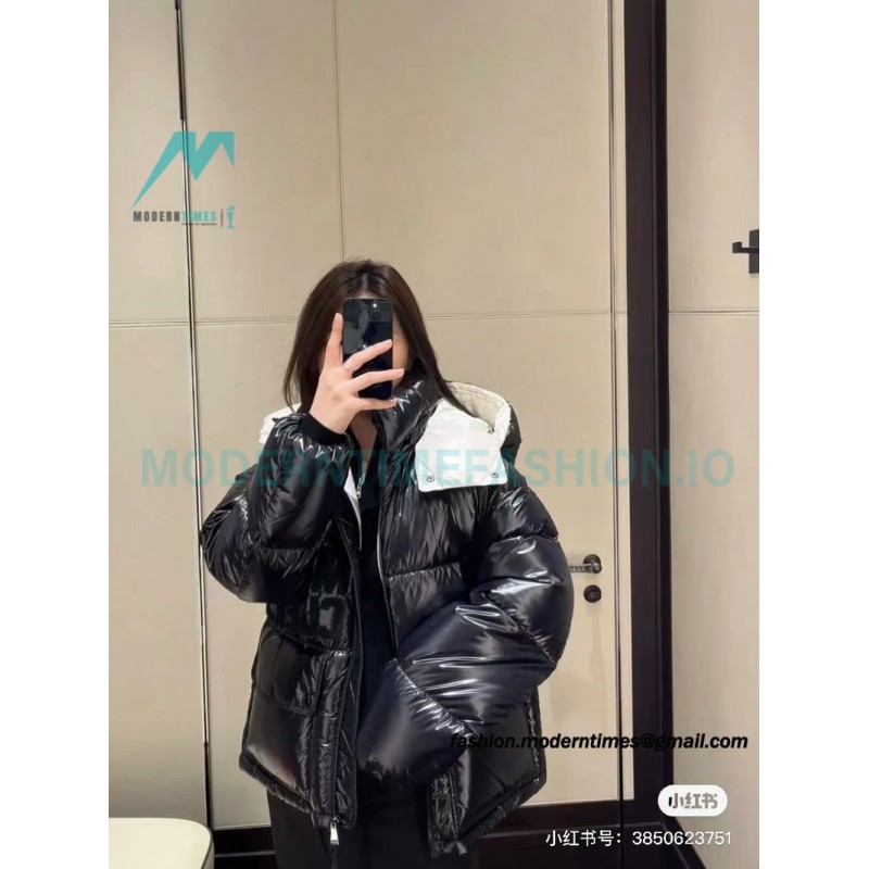Moncler - 23FW Abbaye Logo Embroidered Short Down Jacket