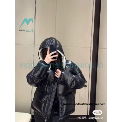 Moncler - 23FW Abbaye Logo Embroidered Short Down Jacket