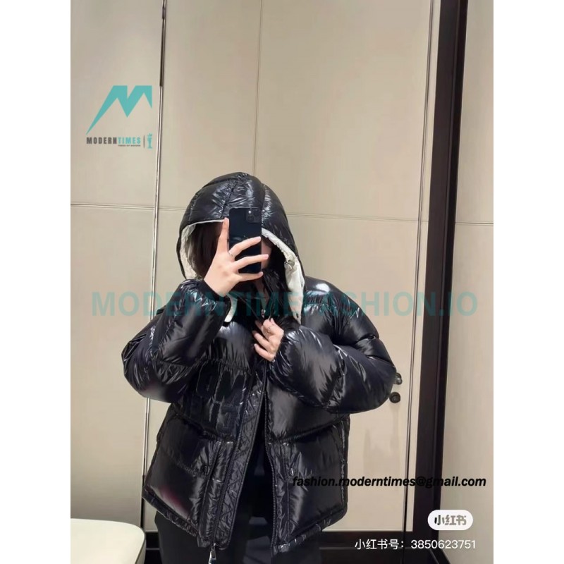 Moncler - 23FW Abbaye Logo Embroidered Short Down Jacket