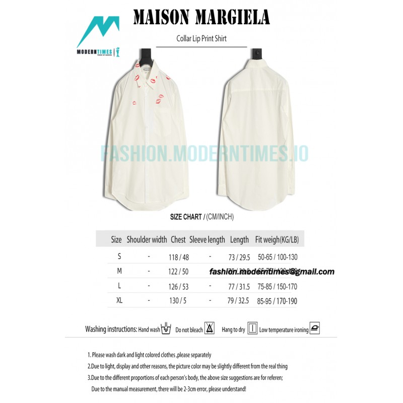 Maison Margiela -  Collar Lip Print Shirt