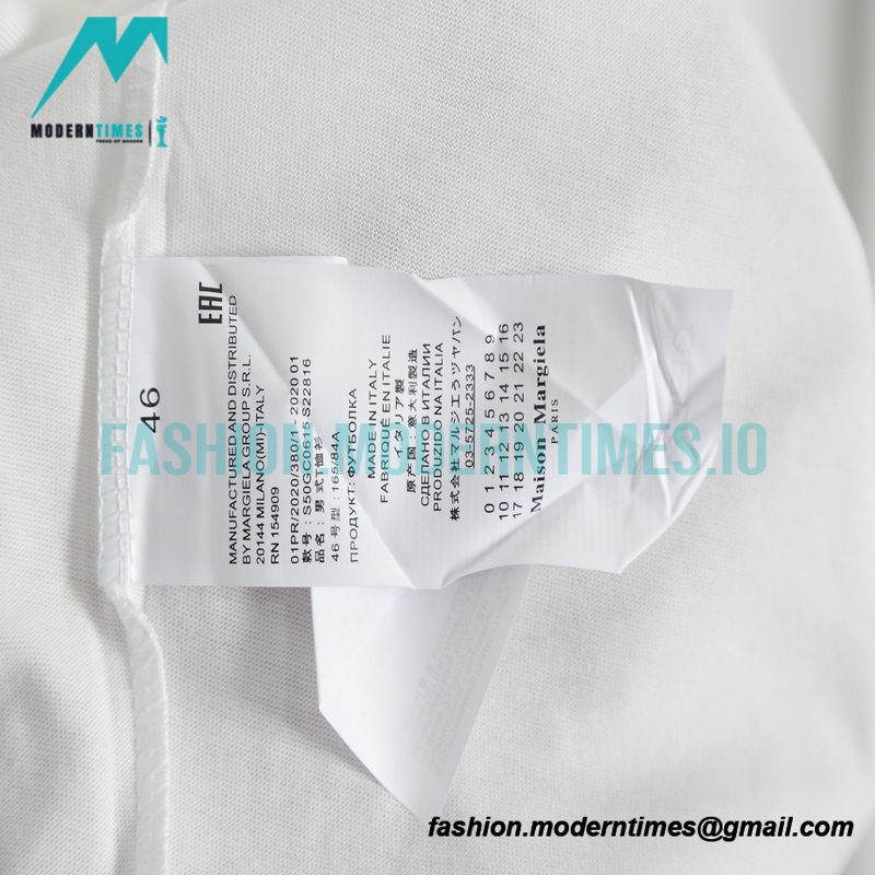 Maison Margiela - Black And White Reversed Letters Embroidered Short Sleeves