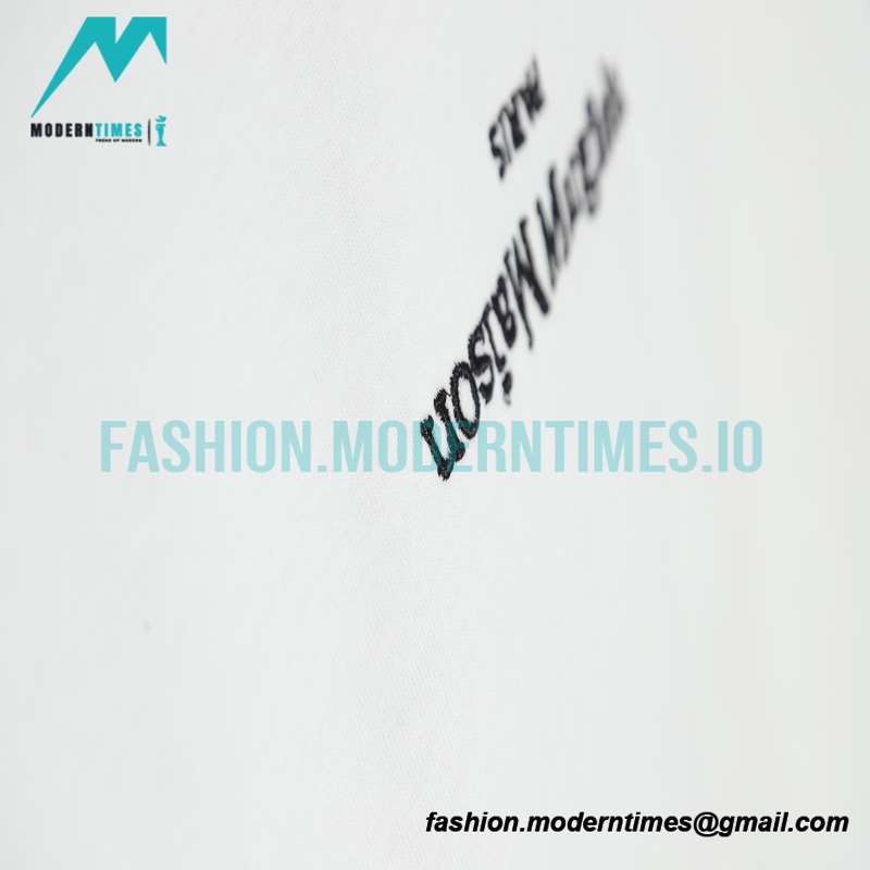 Maison Margiela - Black And White Reversed Letters Embroidered Short Sleeves