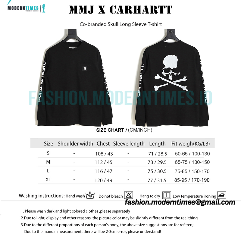 Mastermind Japan - Carhartt Co-branded Skull Long Sleeve T-shirt