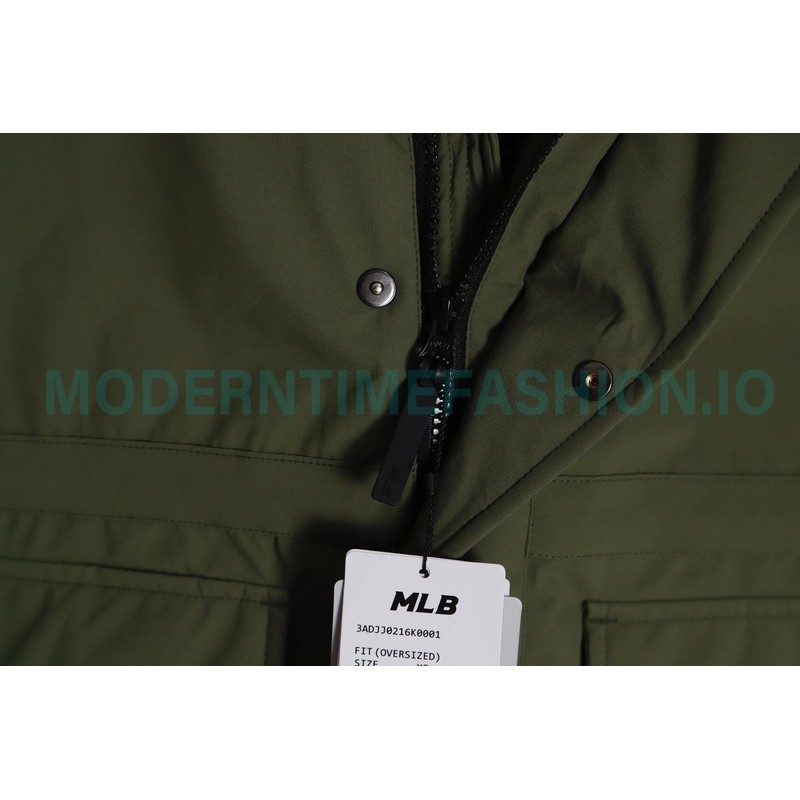 MLB - Chest Embroidered Logo Fur Collar Hooded Down Jacket