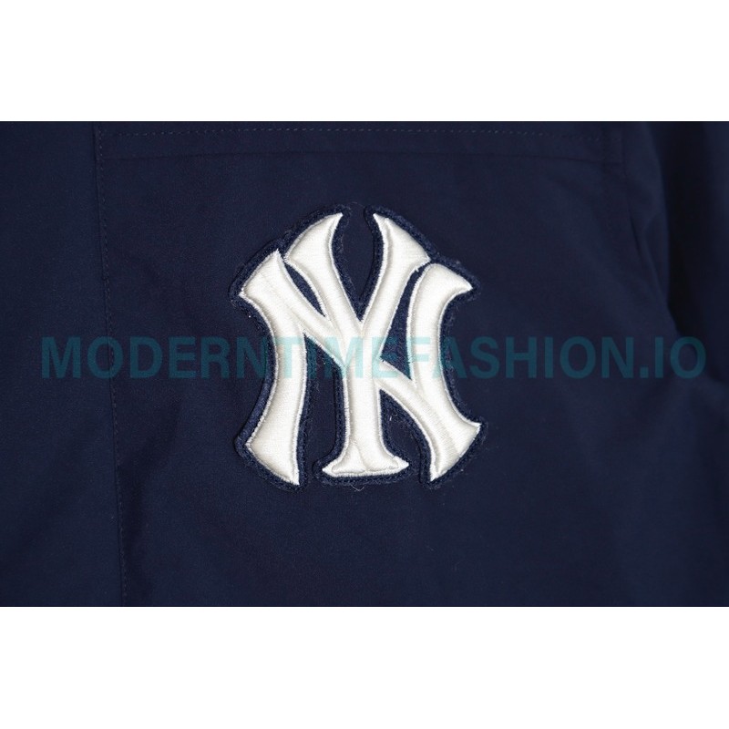 MLB - Chest Embroidered Logo Fur Collar Hooded Down Jacket