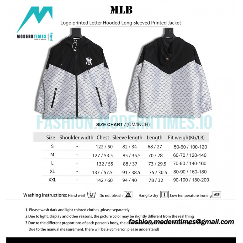 MLB - Logo printed Letter Hooded Long-sleeved Printed Jacket