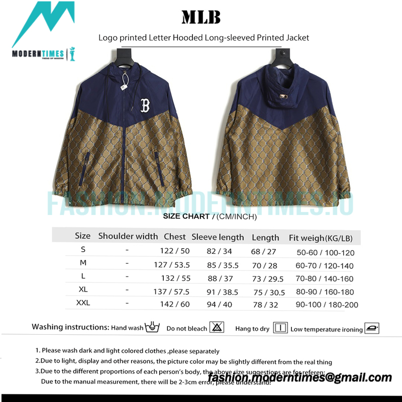 MLB - Logo printed Letter Hooded Long-sleeved Printed Jacket
