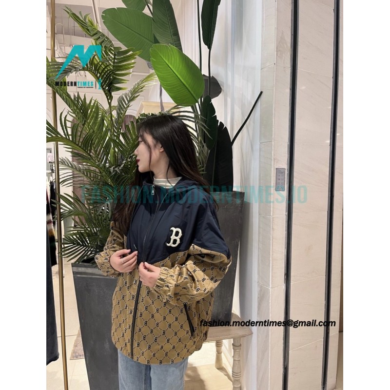 MLB - Logo printed Letter Hooded Long-sleeved Printed Jacket