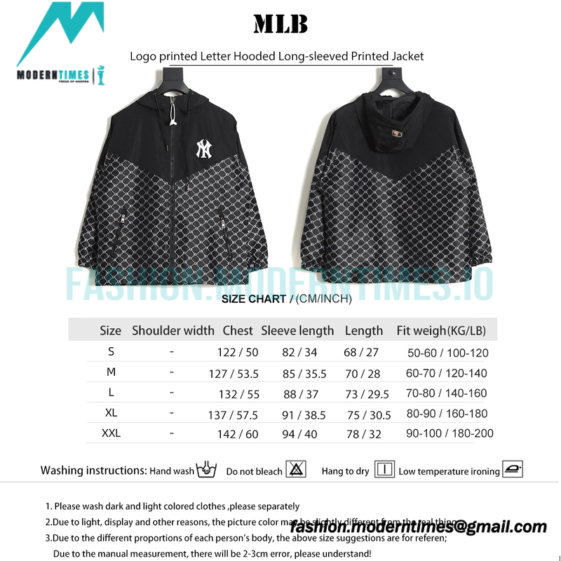 MLB - Logo printed Letter Hooded Long-sleeved Printed Jacket