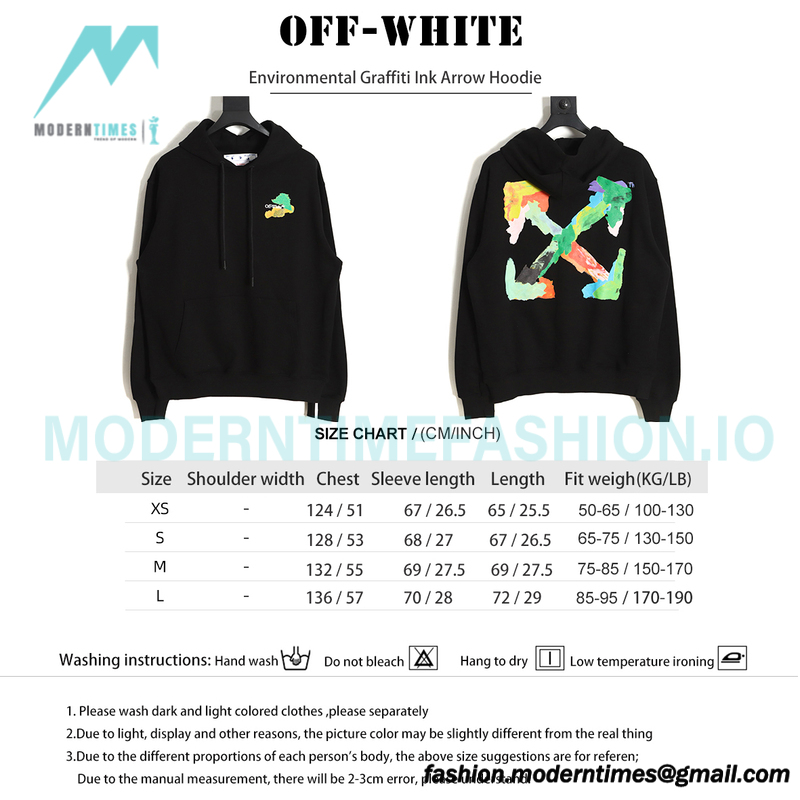 Off-White - Environmental Graffiti Ink Arrow Hoodie