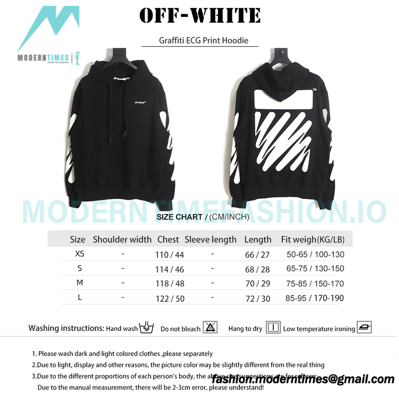 Off White - Graffiti ECG Print Hoodie