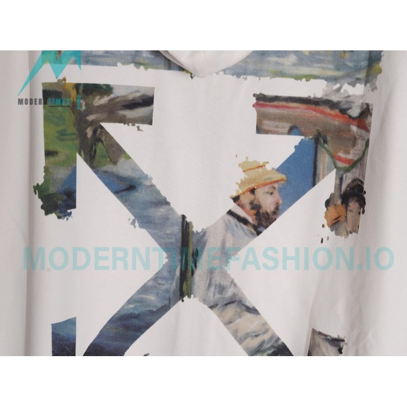 Off White - Monet Oil Painting Printed Zipper Hoodie