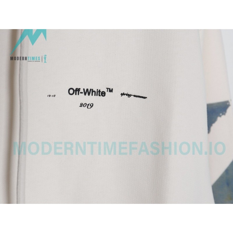 Off White - Monet Oil Painting Printed Zipper Hoodie
