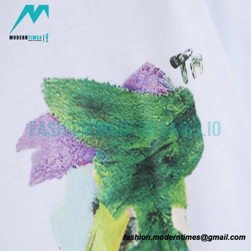 Off White - 23ss Hand Painted Oil Painting Watercolor Graffiti Arrow Short Sleeve T-shirt