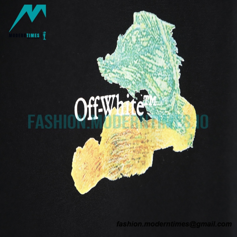 Off White - 23ss Hand Painted Oil Painting Watercolor Graffiti Arrow Short Sleeve T-shirt