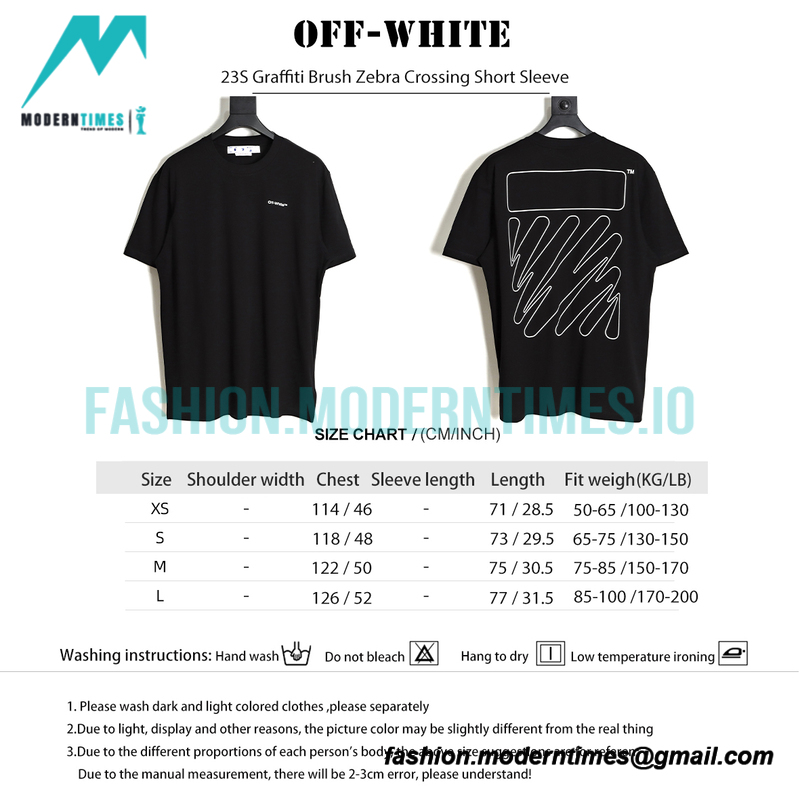 Off White - 23S Graffiti Brush Zebra Crossing Short Sleeve