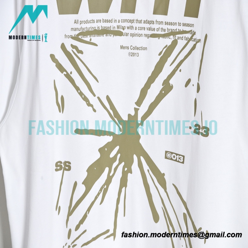 Off White - 23ss Sketch Splashed Ink Arrow Letters Short Sleeve