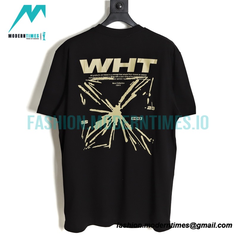 Off White - 23ss Sketch Splashed Ink Arrow Letters Short Sleeve