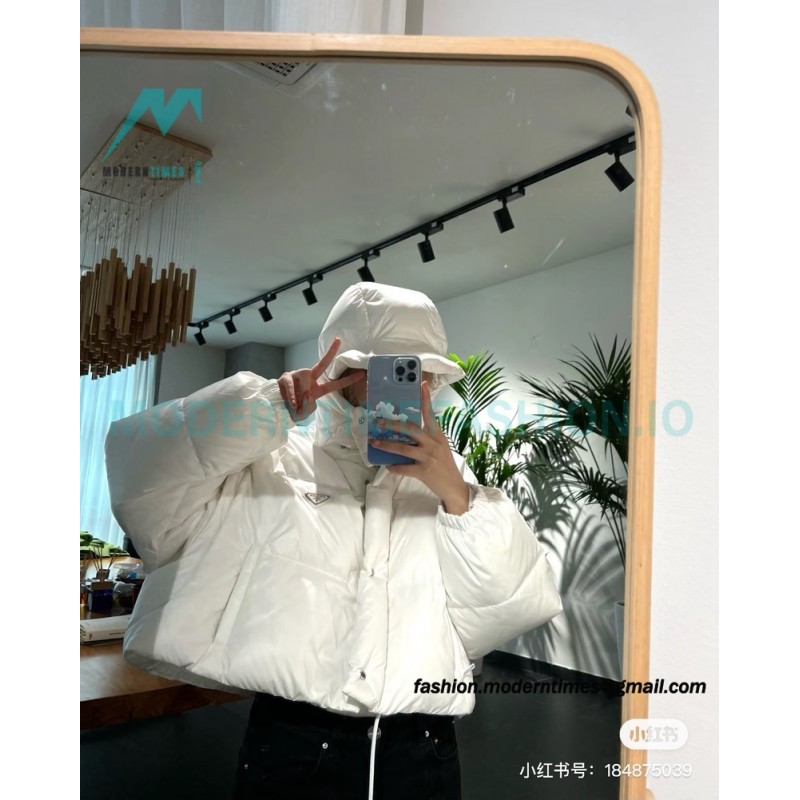 Prada - Inverted Triangle Neckline Short Down Jacket