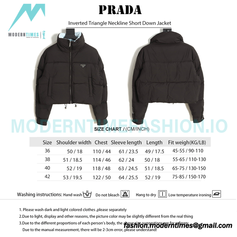 Prada - Inverted Triangle Neckline Short Down Jacket