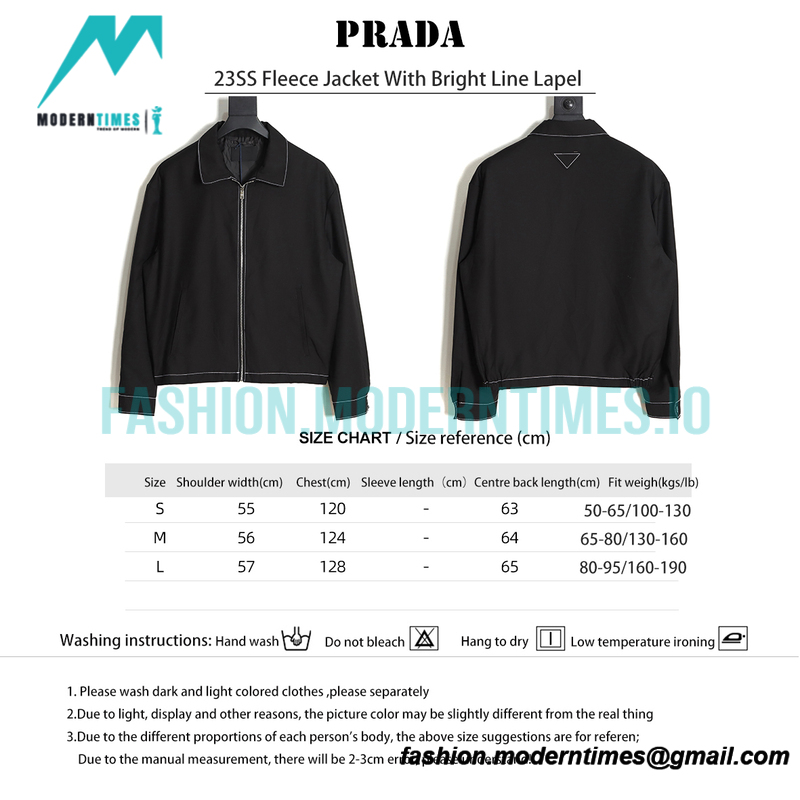 Prada - 23SS Fleece Jacket With Bright Line Lapel