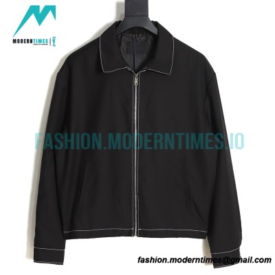 Prada - 23SS Fleece Jacket With Bright Line Lapel