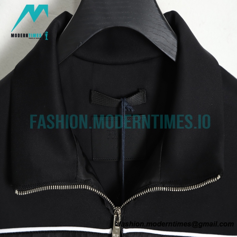 Prada - 23SS Recycled Nylon Spliced Stand-up Collar Jacket