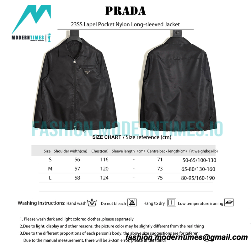 Prada - 23SS Lapel Pocket Nylon Long-sleeved Jacket