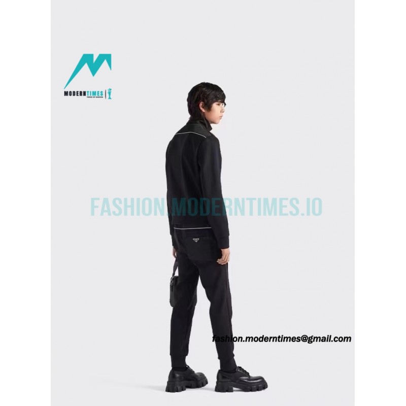 Prada - 23SS Recycled Nylon Spliced Stand-up Collar Jacket