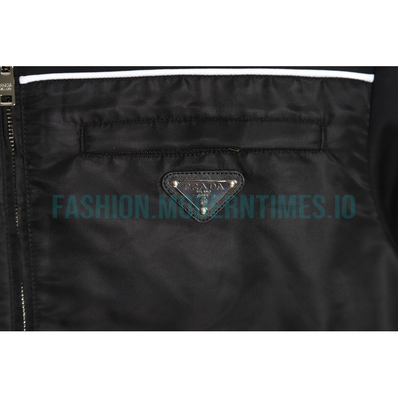 Prada - 23SS Recycled Nylon Spliced Stand-up Collar Jacket