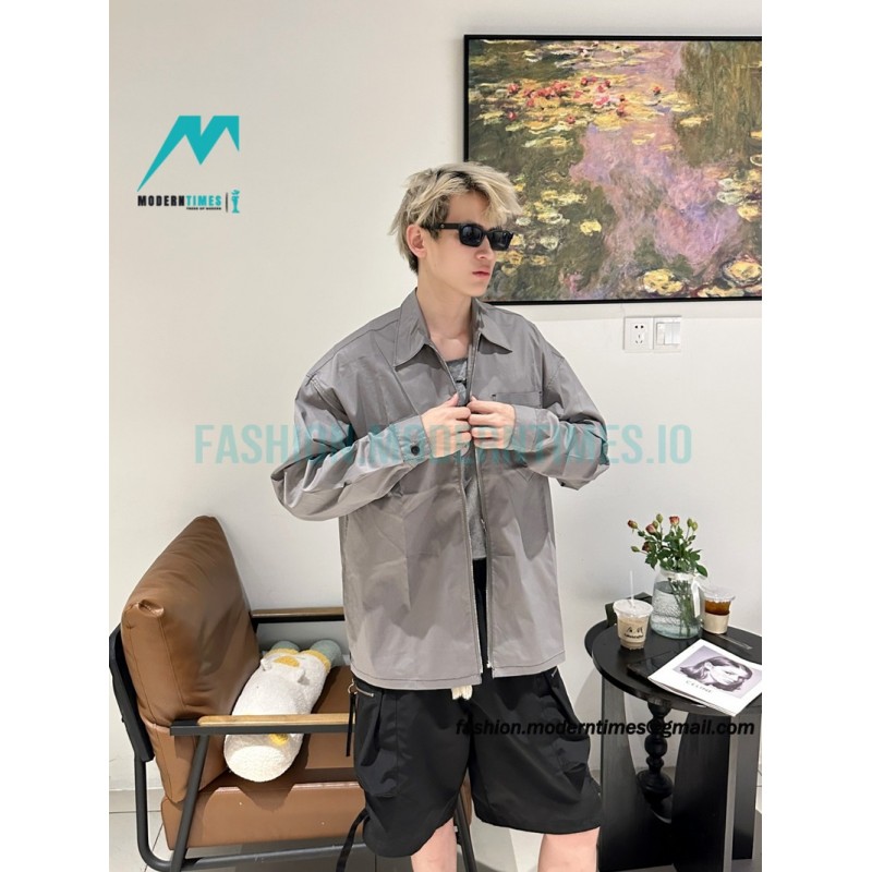 Prada - 23SS Contrasting Color Zip-up Shirt Jacket