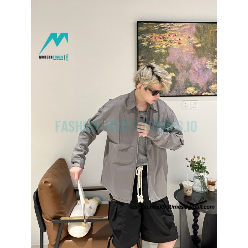 Prada - 23SS Contrasting Color Zip-up Shirt Jacket