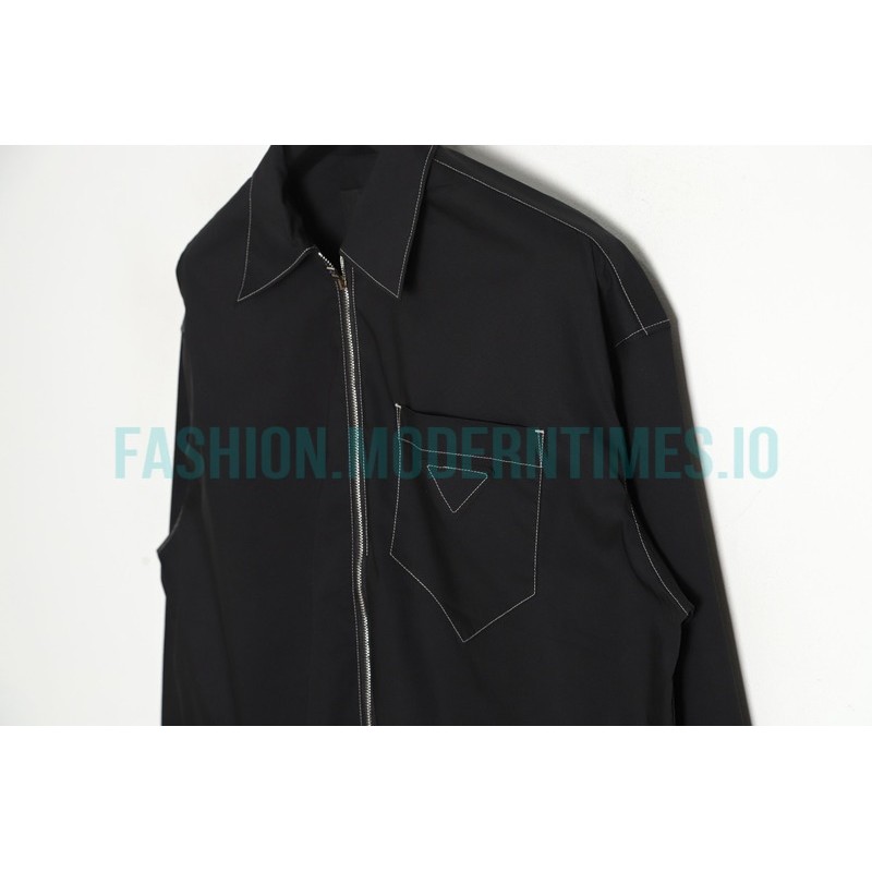 Prada - 23SS Contrasting Color Zip-up Shirt Jacket