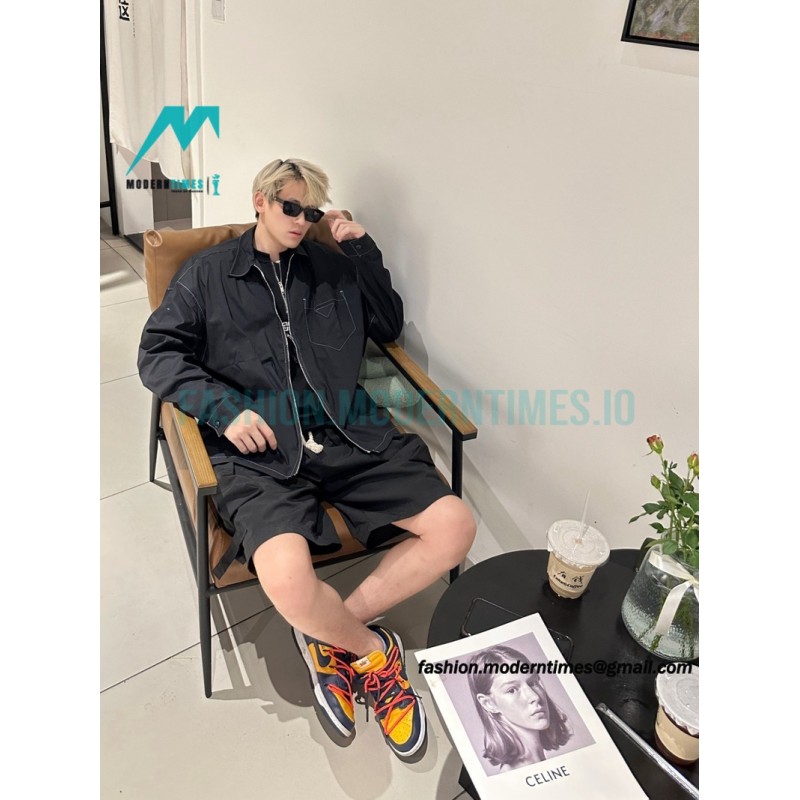 Prada - 23SS Contrasting Color Zip-up Shirt Jacket