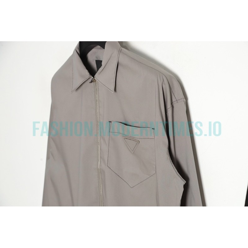 Prada - 23SS Contrasting Color Zip-up Shirt Jacket