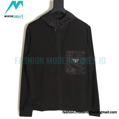 Prada - 23 New Triangle Zipper Patchwork Hooded Jacket