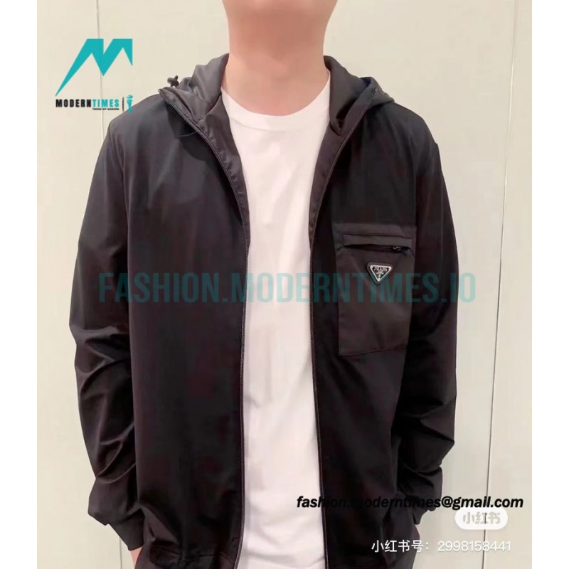 Prada - 23 New Triangle Zipper Patchwork Hooded Jacket