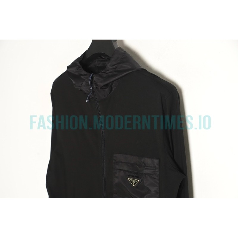 Prada - 23 New Triangle Zipper Patchwork Hooded Jacket