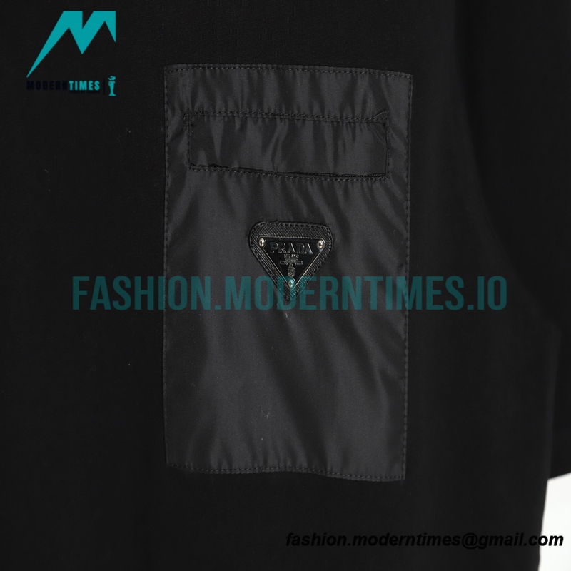 Prada - 23ss Spring-Summer Nameplate Pocket Triangle Label Short Sleeve T-shirt