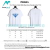 Prada - Short Sleeve T-shirt With Blue Chest Triangle Letter Print