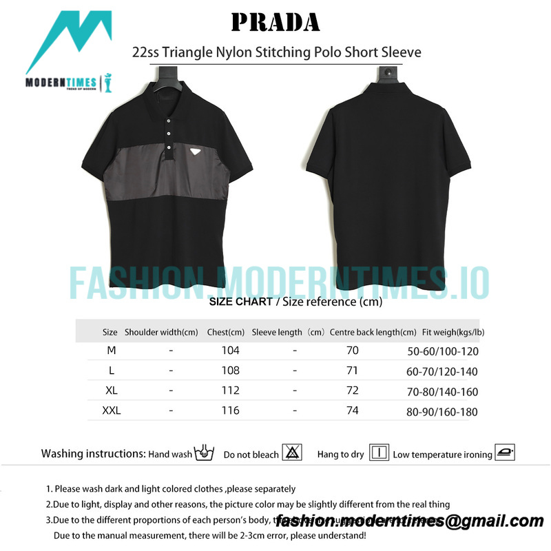 Prada - 22ss Triangle Nylon Stitching Polo Short Sleeve