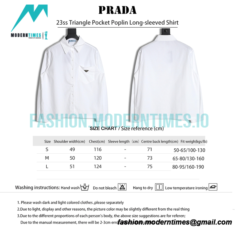 Prada - 23ss Triangle Pocket Poplin Long-sleeved Shirt
