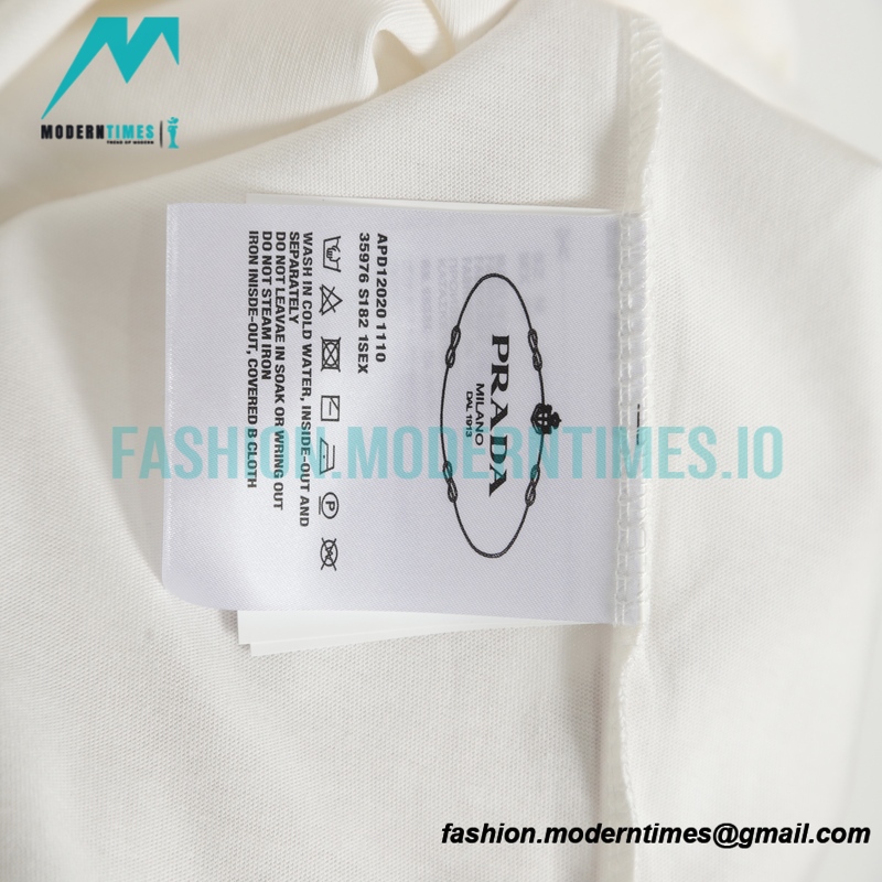 Prada - 23ss Silk Stitching Red Trim Short Sleeve