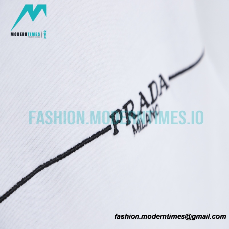 Prada - Small Label Embroidered Short Sleeve T-shirt